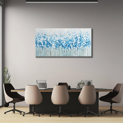 Belmrxne Large Abstract Wall Art Blue and White Wall Decor Maximalist Artwork Modern Aesthetic Canvas Painting for Living Room Bedroom Dining Room Office Home Decor 30x60 inch