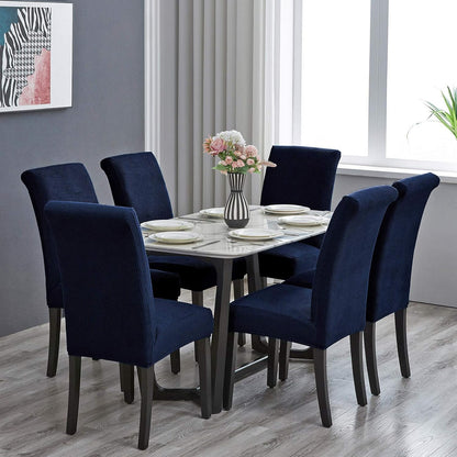 Howhic Stretch Chair Covers for Dining Room Set of 4, Removable Washable Dining Room Chair Covers, Dining Chair Slipcovers Seat Protector, Great Home Decor and Banquet Upholstery (Navy, 4 Pack)