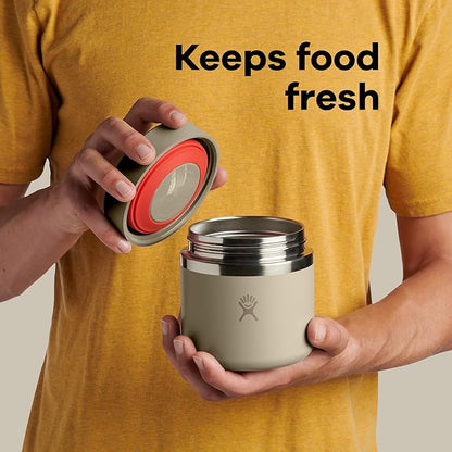 Hydro Flask Food Jar – Insulated Stainless Steel, Snack Travel Container for Hot Food, Lunch, & Soup 8 Oz Oat Tan