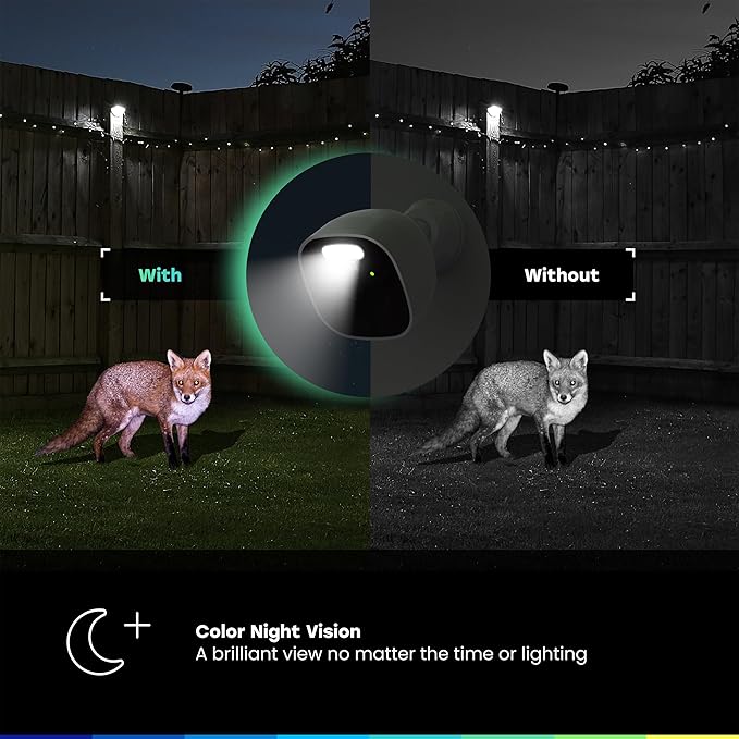 myQ Outdoor Battery Camera | 2K Camera, Color Night Vision, Spotlight, Motion Alerts, Live View with Two-Way Talk, Wireless, Weather-Resistant, Outdoor, White, 3 Pack