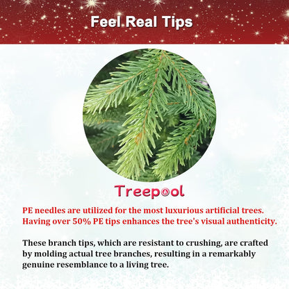 3FT Tabletop Artificial Christmas Tree, 209 Realistic PE Branches, Pine Cone Decorations, Unlit, Cement Base Wrapped in Burlap, Green