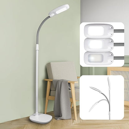 OttLite LED Floor Lamp Adjustable Height with ClearSun LED Technology - Touch Controls & 3 Brightness Settings, Natural Lighting - Craft Daylight Floor Lamp for Living Room, Bedroom, Dorms & Reading