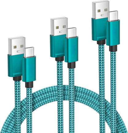 Elebase USB C Car Charger Cable 3 Pack 1.5/3.3/6.6FT,USBC Charging Cord for iPhone 15 16 Max Samsung Galaxy S8 S9 S20 S21 S22 S23 S24 Note 10 20,Moto Play Power G Pro Fast Stylus,Motorola Edge One 5G