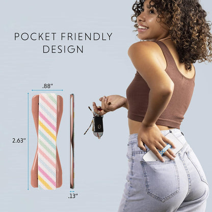 LOVEHANDLE Universal Phone Grip for Smartphones & Mini Tablets - Phone Holder for Hand - Wireless Charging Compatible - Made in The USA - Cotton Candy