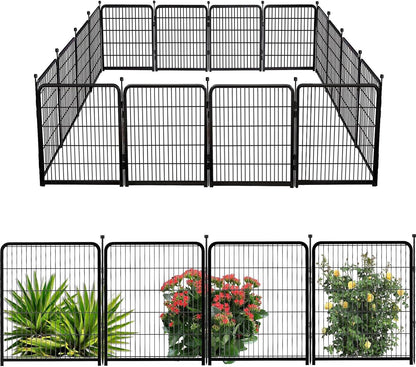Garden Fence 36 Inch 14 Panels Without Gate, Inside and Outside, Total 31 Ft(l) Garden Fence for Yard and Dog, Black Dog Pen, Heavy Duty Pet Puppy Exercise Pen for Rv Camping