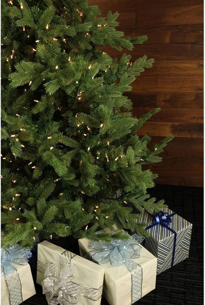 Fraser Hill Farm 7.5-Ft. Foxtail Pine Artificial Christmas Tree with White Incandescent Smart Lights and Stand, Prelit Foldable Fake Tree with Realistic Foliage for Home Decoration