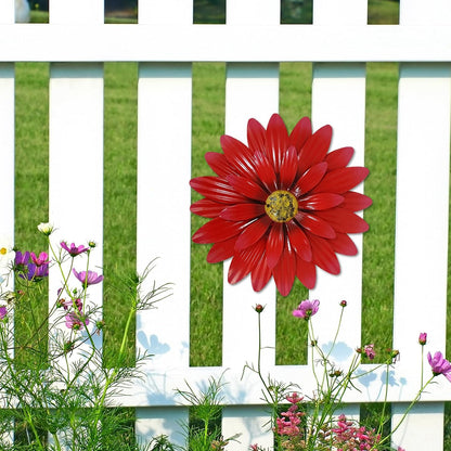 Metal Flowers Outdoor Decor 13" Metal Sunflower Wall Art Decorations Sunflower Wall Decor for Kitchen Living Room Porch Garden Yard