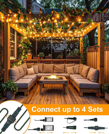 80FT 240 LED Christmas Tree Lights, Warm White Christmas String Lights 8 Modes, Waterproof Connectable Christmas Outdoor Decorations for Indoor Patio Garden Party Decorations, Warm White