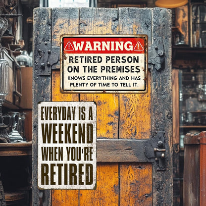 Funny Retirement Sign, Retired Gifts for Men - Happy Retirement Party Decorations for Women, Vintage Retirees Patio Metal Tin Signs Yard Door Frame Decor 8x12 Inch