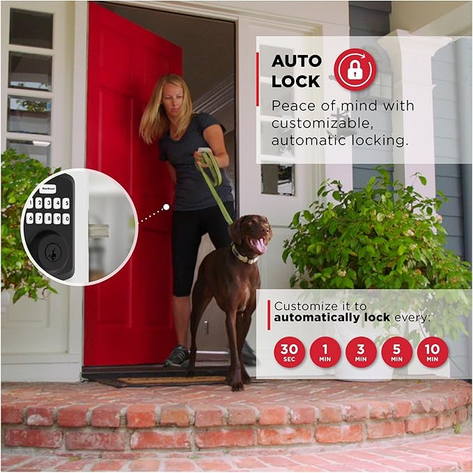 Kwikset 9250TRS-L03S Transitional Powerbolt 2 Electronic SmartCode Deadbolt SmartKey with RCAL Latch and RCS Strike Lifetime Brass Finish