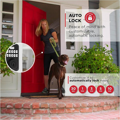Kwikset 9250TRS-L03S Transitional Powerbolt 2 Electronic SmartCode Deadbolt SmartKey with RCAL Latch and RCS Strike Lifetime Brass Finish