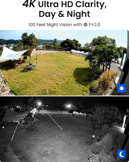 REOLINK 8CH 4K Security Camera System, 6pcs H.265 Bullet Wired PoE Cameras for Home Security Outdoors, Smart Person Vehicle Detection, 8CH NVR Recorder with 2TB HDD for 24-7 Recording, RLK8-800B6