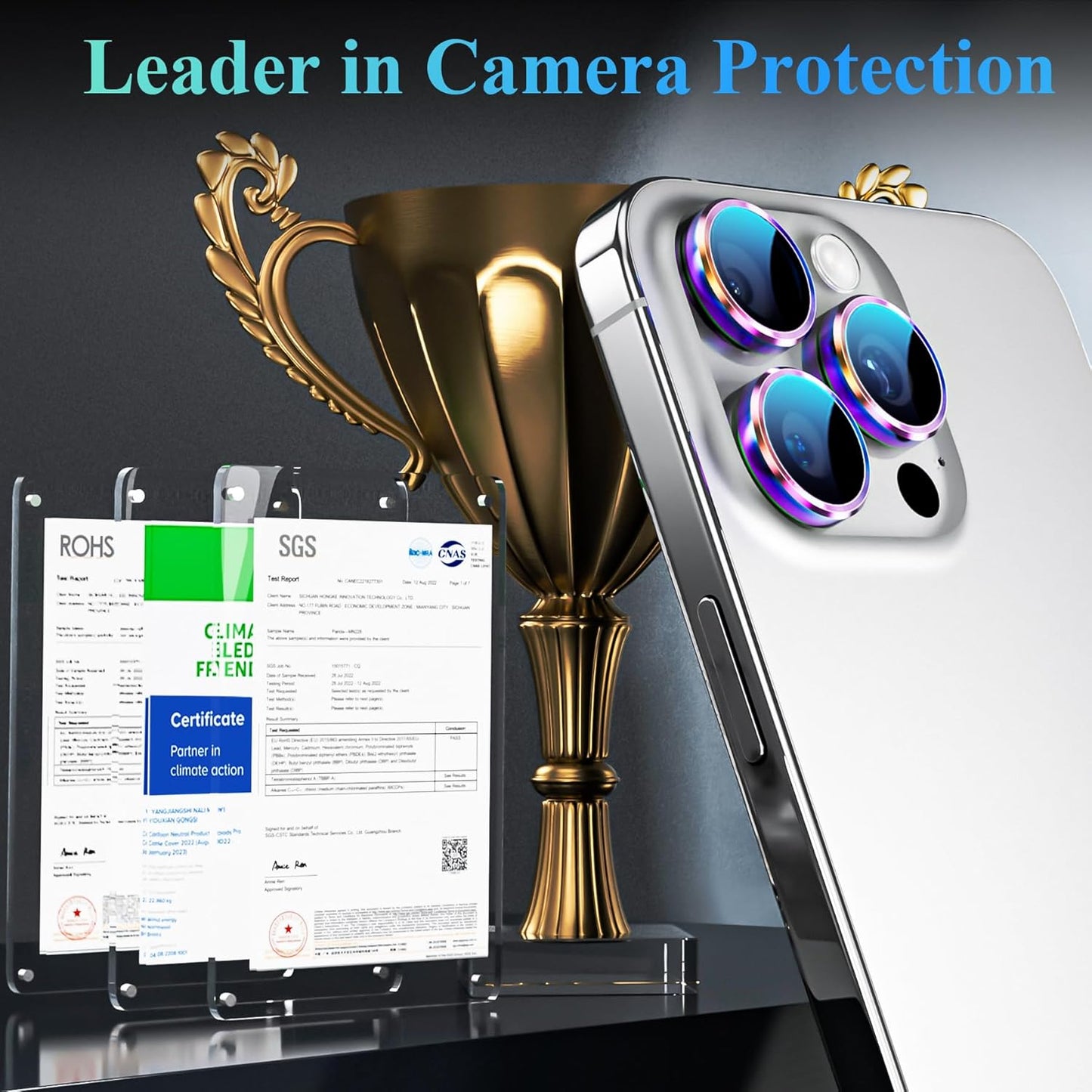YWXTW Camera Lens Protector for iPhone 16 Pro/iPhone 16 Pro Max, [1 Step Installation Tray] Tempered Glass Screen Protector Metal Individual Camera Cover Accessories Case Friendly (Multi-Coloured)
