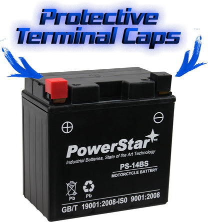 Powersports Battery - Replaces: YTX14-BS, ETX14, ES14BS, GTX14-BS, UTX1