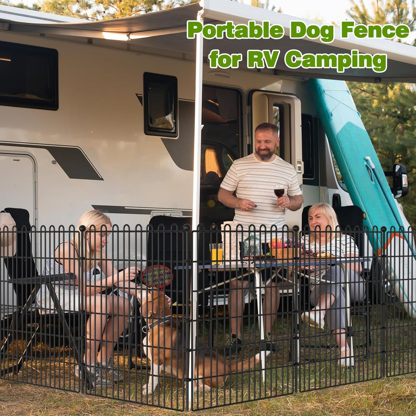 20 Panels No Dig Decorative Garden Fence with 2 Gates for Yard, 32 in(H) X 47.2 ft(L) Animal Barrier Fencing for Outdoor Dog, Metal Portable Garden Fences for Borders, Pets, Landscape, Temporary Fence