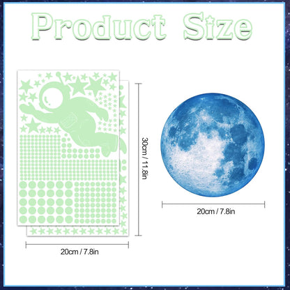 530 Glow in The Dark Stars Ceiling Stars Glow in The Dark Glow Moon and Space Wall Decals Astronaut Universe Galaxy Planet Wall Stickers Glowing Wall Stickers Kid Boys Living Room Decor