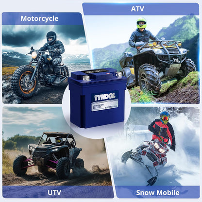 TYKOOL YTX14AHL-BS LiFePO4 Lithium Motorcycle Battery,12.8V 8Ah,480CCA,Digital Readout,Powersports Battery, Fits for Motorcycle,ATV,Snowmobile,PWC. 3X Cranking Amps,5X Longer Life.Fast Charging.