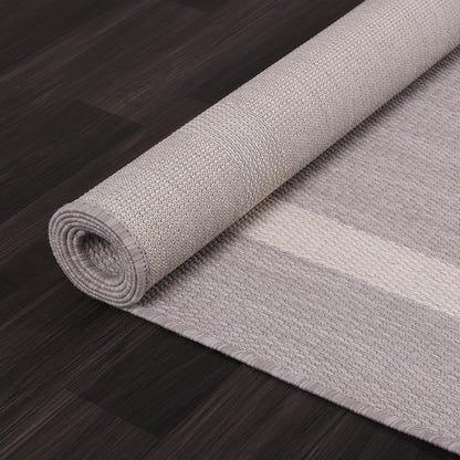 Bordered Outdoor Rug 6x9 Washable Outside Carpet for Indoor Patio Porch Waterproof Easy Cleaning Non Shedding Area Rugs Gray 6 x 9