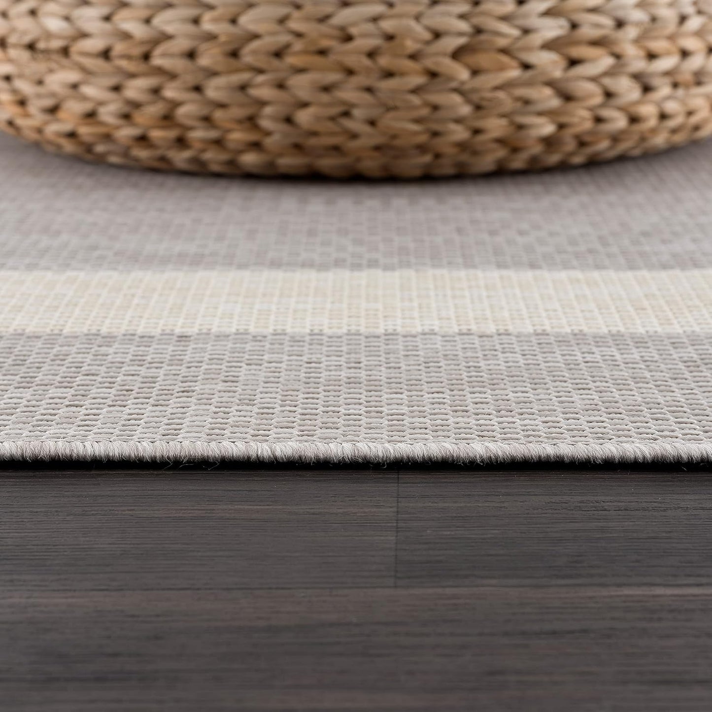 CAMILSON Outdoor Rug 9x12,Large Modern Outside Rugs for Patios Porches Waterproof Durable Washable Non-Shedding, Easy-to-Clean Indoor Outdoor Area Carpet (9 x 12, Bordered - Gray/White)
