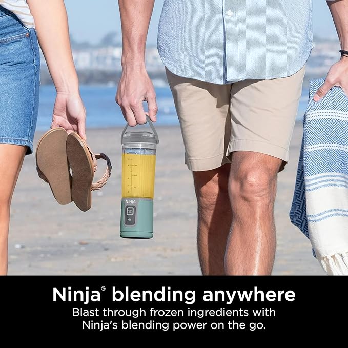 Ninja Blast 16 oz. Personal Portable Blender with Leak Proof Lid and Easy Sip Spout, Perfect for Smoothies, Cordless, USB-C Rechargeable, Dishwasher Safe Parts (Renewed) (Forest Green)