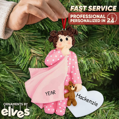 Personalized 2nd Christmas Boy Tree Ornament 2024 - Baby Child Hold Heart Second - Free Customization