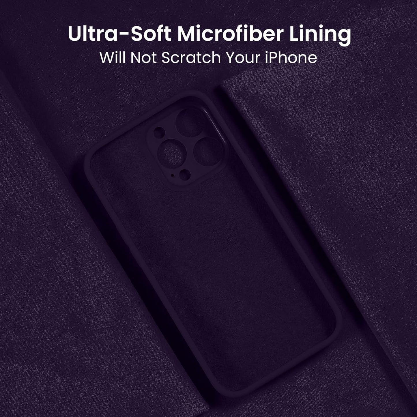 FireNova Designed for iPhone 15 Pro Max Case, Silicone Upgraded [Camera Protection] Phone Case with [2 Screen Protectors], Soft Anti-Scratch Microfiber Lining Inside, 6.7 inch, Purple