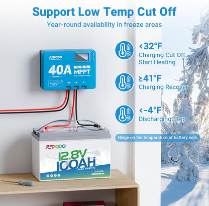 Redodo 12V 100Ah LiFePO4 Battery with Self Heating, Low Temperature Protection Group 31 Lithium Battery, Built in 100A BMS, 4000+ Deep Cycles, Perfect for RVs, Off-Grid in Cold Areas 3 Packs