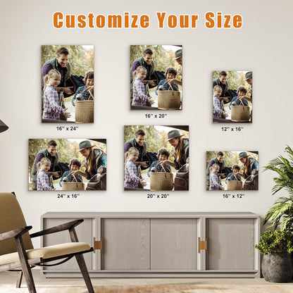 Custom Canvas Prints with Your Photos- Personalized Print Canvas Pictures, Custom Wall Art Gift for Living Room, Bedroom, Wedding Family Baby Pets Framed 8 x 8 inche