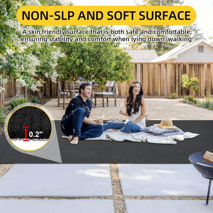 Marine Carpet, 5 FT x 15 FT Black Indoor/Outdoor Rug 0.2" Thick TPE Backed Non-Slip Boat Carpet Roll for Home, Patio, Porch, Deck