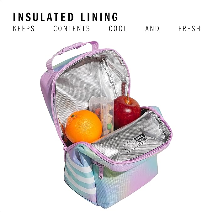 adidas Santiago Lunch Bag Cooler for Women and Men, Insulated Food Container Box with Mesh Pocket, Halftone Gradient Bliss Lilac/Bliss Lilac Purple/3.0, One Size