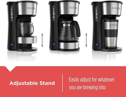 BLACK+DECKER CM0755S 4-in-1 5-Cup Coffee Station Coffeemaker, Stainless Steel