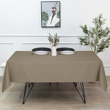 sancua Square Tablecloth - 60 x 60 Inch - Stain and Wrinkle Resistant Washable Polyester Table Cloth, Decorative Fabric Table Cover for Dining Tables, Buffet Parties and Camping, Taupe