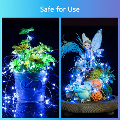 3 Pack Fairy Lights Battery Operated with Remote Control Timer, 26 FT 80 LED String Lights Outdoor Indoor Decoration, 8 Modes Twinkle Lights for Christmas Party Wedding Birthday Bedroom Décor (Blue)