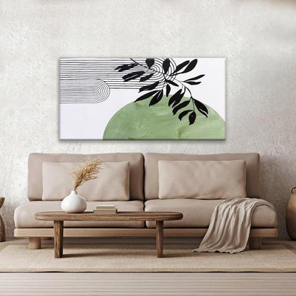 TAIJXAGSG Abstract Boho Green Wall Art Modern Canvas Art Wall Decor Artwork Abstract Wall Decor Minimalist Canvas Painting Prints Picture For Bedroom Bathroom Office Wall Artwork 20"X40"