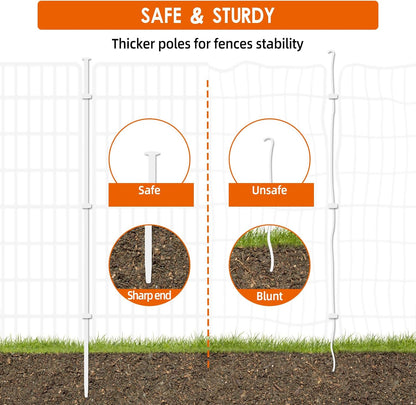 15 Panels No Dig Fence with Gate, 32 in(H) X 36 ft(L) Garden Decorative Fence Animal Barrier for Dogs, Rustproof Metal Garden Edging Border for Outdoor, Yard, Patio, Black, White