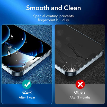 ESR 3 Pack for iPhone 12 Pro Max Screen Protector, 9H Hardness Tempered Glass Scratch Resistant with Easy Installation Frame compatible with iPhone 12 Pro Max 6.7", Case-Friendly