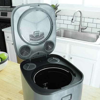 LMCM Electric Food Composter – 24-Hour Kitchen Recycler, Odorless, Meat & Dairy Safe, Quiet Low Noise, 3.5L Capacity Indoor Compost Machine, Turn Food Waste into Fertilizer, Gray