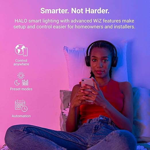 HALO Pure Smart Wi-Fi On/Off Switch for Traditional Non-Smart Lighting, Connected by WiZ Pro, Hardwired 120V - SWW-SWT-WH