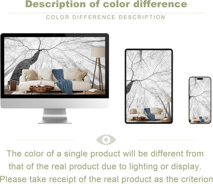 Gray Forest Woodland Wallpaper Mural for Bedroom Living Room (Not Peel n' Stick)