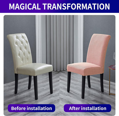 Howhic Stretch Chair Covers for Dining Room Set of 4, Removable Washable Dining Room Chair Covers, Dining Chair Slipcovers Seat Protector, Great for Home Decor and Banquet (Dusty Pink, 4 Pack)