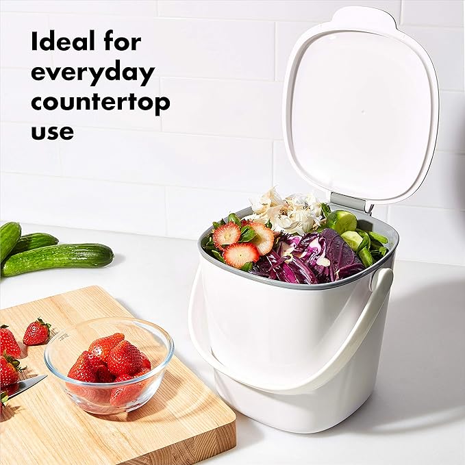 OXO Good Grips Easy-Clean Compost Bin, White - 0.75 GAL
