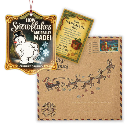 Funny Snowman Christmas Ornament – How Snowflakes Are Really Made – Hilarious Holiday Gag Gift for Adults, White Elephant Exchange, Office Party, Stocking Stuffer