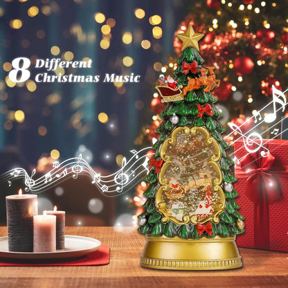 Christmas Snow Globes,with Musical and 6 Hour Timer,Snow Globes Lights, Christmas Indoor Decorations, Christmas Tree Decorations,USB & Battery Powered,Christmas Christmas Santa Claus