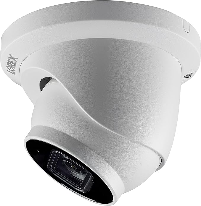 Lorex 4K 8MP IP PoE White Wired Security Dome Camera | Add-On Camera | Color Night Vision | Smart Motion Detection (Person/Vehicle) | Listen-in Audio | IP67 Weatherproof | Metal Housing