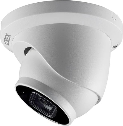 Lorex 4K 8MP IP PoE White Wired Security Dome Camera | Add-On Camera | Color Night Vision | Smart Motion Detection (Person/Vehicle) | Listen-in Audio | IP67 Weatherproof | Metal Housing