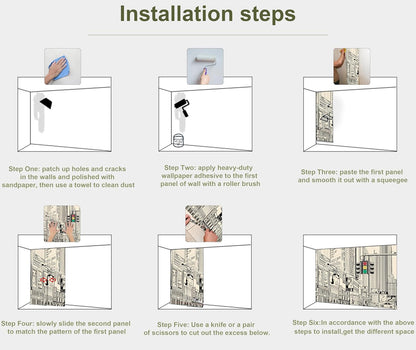 Vintage Yellow New York City Wall Mural Times Square Wallpaper for Bedroom Living Room(Not Peel and Stick)