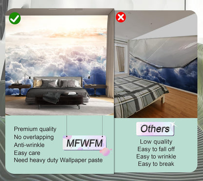 Daybreak Sunshine Cloud Wallpaper Large Wall Mural for Bedroom Livingroom (Not Peel n' Stick)