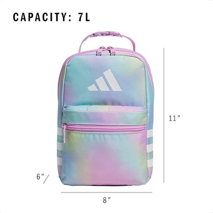 adidas Santiago Lunch Bag Cooler for Women and Men, Insulated Food Container Box with Mesh Pocket, Halftone Gradient Bliss Lilac/Bliss Lilac Purple/3.0, One Size
