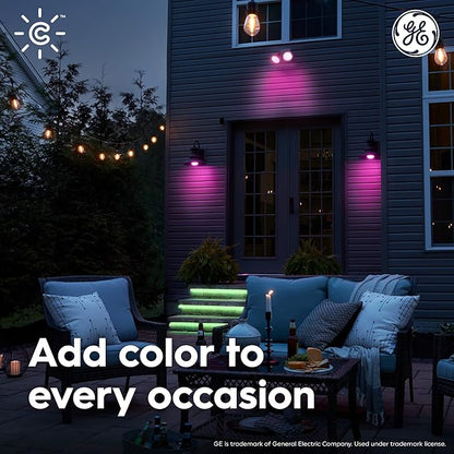 GE Lighting CYNC Smart LED Light Bulb, Color Changing Lights, Bluetooth and Wi-Fi Lights, Works with Alexa and Google Home, PAR38 Outdoor Floodlight (1 Pack)