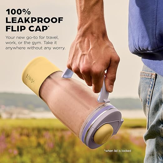Ninja BlendBOSS | Personal Smoothie Blender and Tumbler | 26oz Travel Tumbler w/Leakproof Lid & Intergrated Chug Spout | AutoIQ Technololgy | 1200 Peak Watt | Lavender Lemonade | DB301PRBRN | (NEW)
